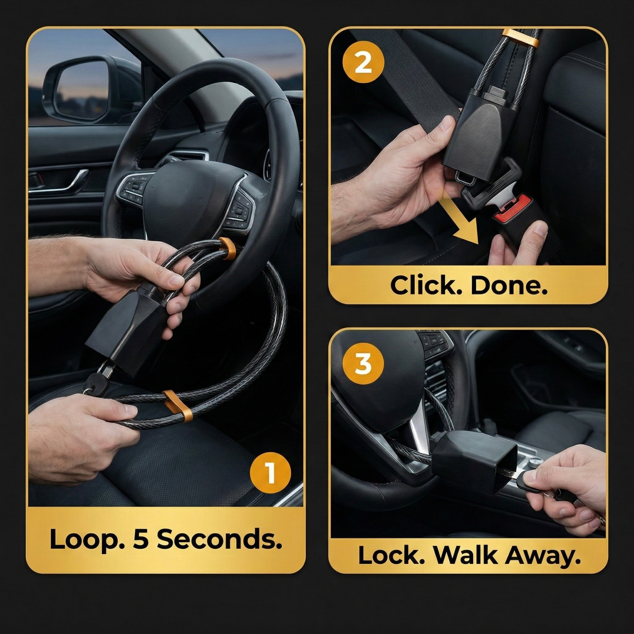 Steer Safe™ Anti-Theft Steering Lock